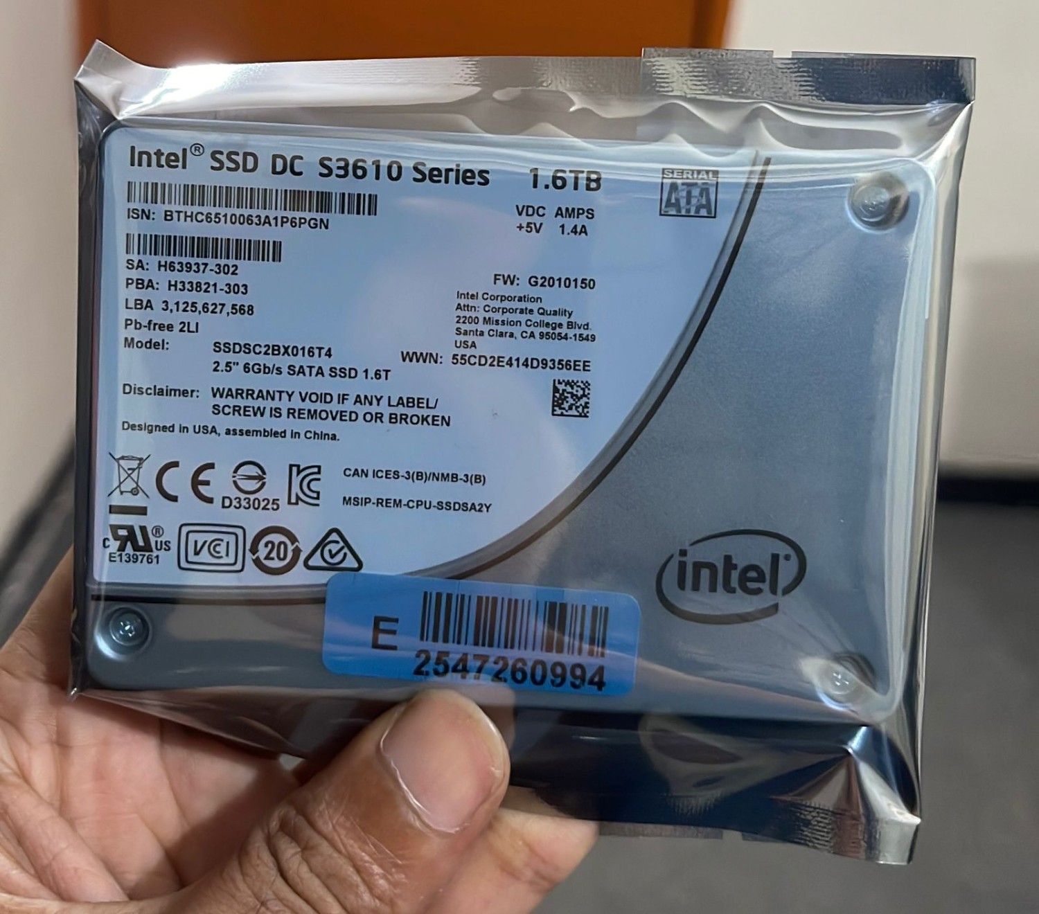 Intel S3610 Series 1.6TB SSD